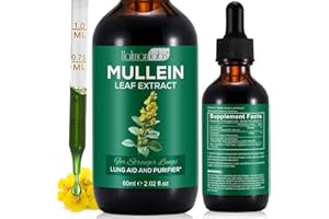 MXCZBSM Mullein Leaf Extract for Lungs, Mullein Drops for Lungs, Support Lung, Respiratory Function for Healthy Breathing, Improvement in Pulmonary Function, Natural & Safe Supplement (1 PC)