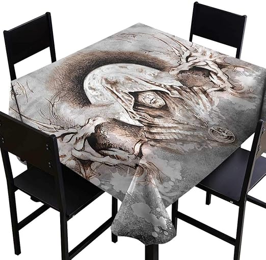 Amazon Com Dragon Washable Square Tablecloth Monk Branches