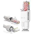 AMPCOM Cat6 Tool Free RJ45 Connector UTP Field Termination Modular Plug for 23-26 AWG Unshielded Ethernet Cable (White, 12 Pack)