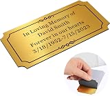 EDSG Personalised Engraved Memorial Plaque 2x4in Gold Design 3 with Adhesive view 3