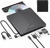 ORIGBELIE USB 3.0 CD DVD Drive 8-in-1 Hub Card Reader for Laptop Mac PC