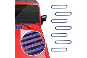 SQQP Hood Vent Cover Cowl Panel Vent Cover Trim, ABS Exterior Accessories for 2007-2018 Jeep Wrangler JK JKU 2/4-Door(Deep Blue)