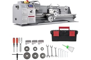 8.7"x 29.5" Metal Lathe, 1100W Precision MIni Lathe Machine, 50-2250 RPM Benchtop Desktop Metal Lathes with LED Screen, 3-Jaw