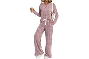 LILLUSORY Womens 2 Piece Lounge Sets Winter Outfits 2026 Sweatsuit Matching Pjs Airport Vacation Travel Fall Pajamas Fashion