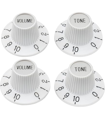 Akozon Ensemble De Boutons De Guitare 4 Pièces Chapeau De Bouton De