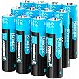 Kratax 1.5V AA Lithium Rechargeable Batteries, 12 Pack 3A High Capacity 3500mWh Li-ion Batteries, 1600 Cycles, Long Lasting, Constant Output for Controller, Toys, Remote Controls, Fast Charge