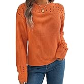 EHSUYAB Women Casual Cozy Ribbed Knit Sweater, Crewneck Long Sleeve Chunky Sweaters, Trendy Fall Outfits Winter Jumper Tops