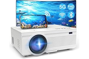 FULLJA WiFi Mini Projector with Bluetooth - 2022 Upgraded 1080P HD Portable Outdoor Movie Projector, 8500L LED Home Theater Video Projector Compatible with TV Stick HDMI USB VGA, PS4, Laptop, Smartphone