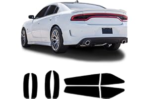 BOGAR TECH DESIGNS Tail Light Sidemarkers Tint Kit Compatible with and Fits Dodge Charger 2015-2024, Dark Smoke
