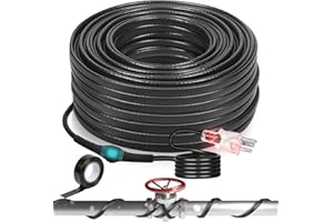 WABUPD 3FT-160FT Heat Tape for Water Pipes, -40°F Deicing Pipe Heat Cable,Electric Heating Cable Pipe,Frezze Protection for Heat Trace Cable for Metal, Plastic Home Pipes,Gutter,120V 5W/ft（9FT）