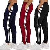 PURE CHAMP Men’s 3 Pack Mesh Joggers with Zipper Pockets, Athletic Pants for Men – Moisture-Wicking Gym Sweatpants Men
