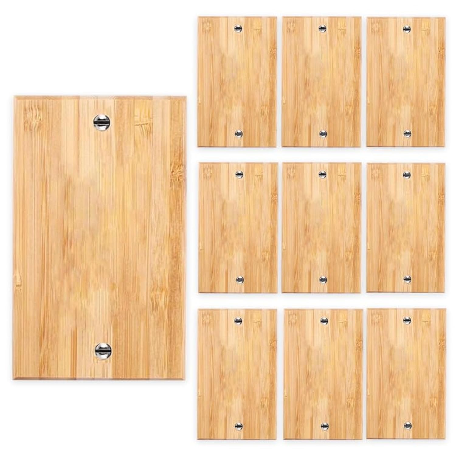 Photo 1 of 10PC Solid Wood Single Toggle Light Switch Plate 4.5" X 2.76" Bamboo Light Switch Cover Quality Raw Wooden Decorative Blank Light Switch Cover Plate