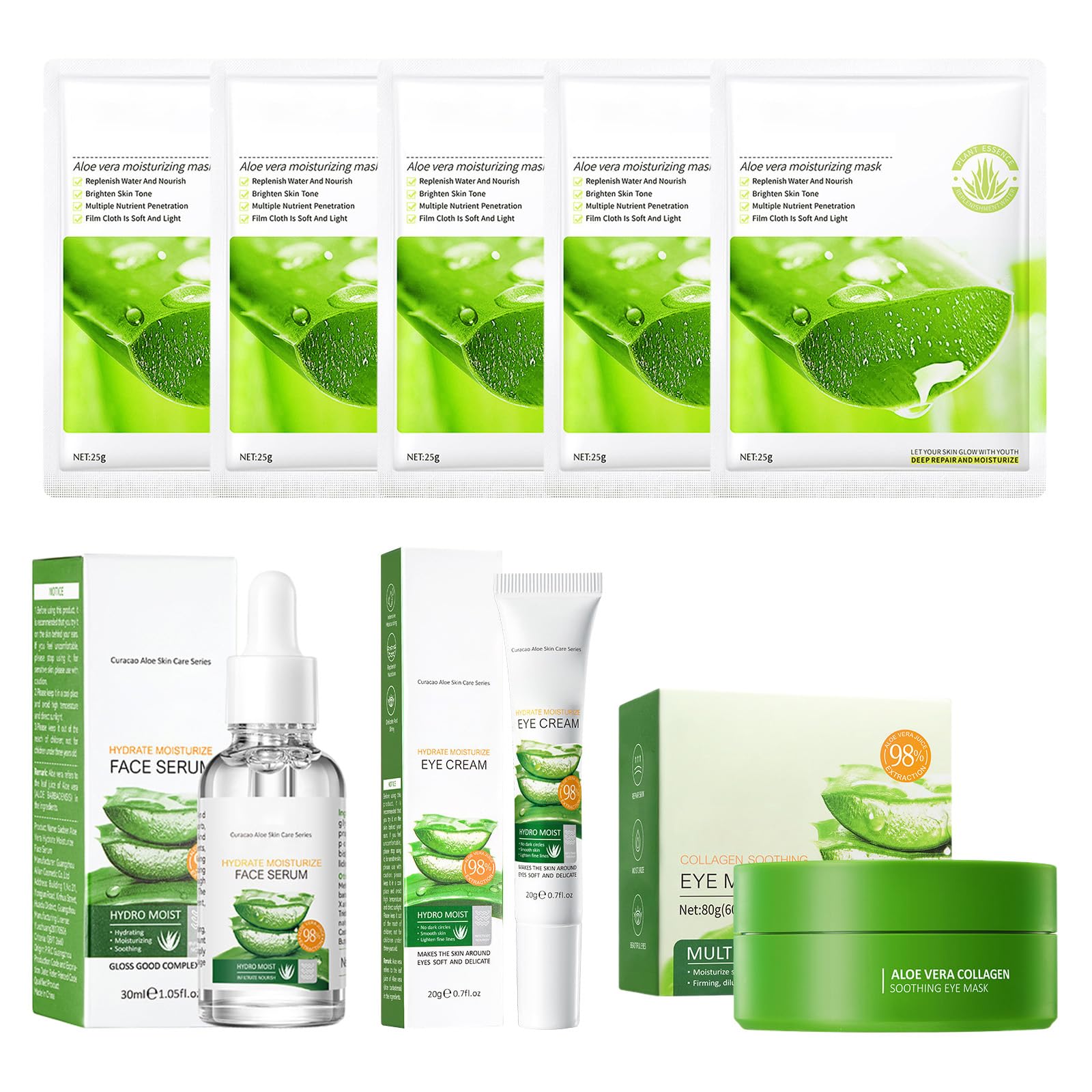 Xdealcozyxc 8 Pcs Aloe Vera Skincare Set, Pamper Skin Care Teenage Gift Sets for Women