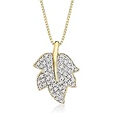 Ross-Simons 0.20 ct. t.w. Diamond Leaf Pendant Necklace in 18kt Gold Over Sterling. 18 inches