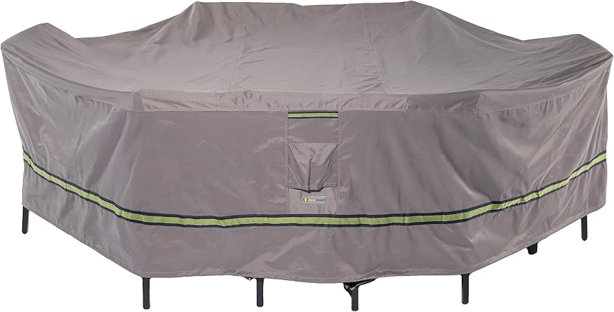 Amazon Com Duck Covers Soteria Waterproof 96 Inch Rectangular Oval Patio Table With Chairs Cover Garden Outdoor