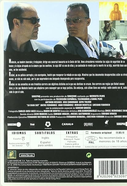 La Caja 507 [DVD]: Amazon.es: Antonio Resines, José Coronado, Goya Toledo, Dafne Fernández, Juan Fernández, Miriam Montilla, Sancho Gracia, Enrique Urbizu, Antonio Resines, José Coronado, Fernando Bovaira, Gustavo Ferrada: Cine y Series