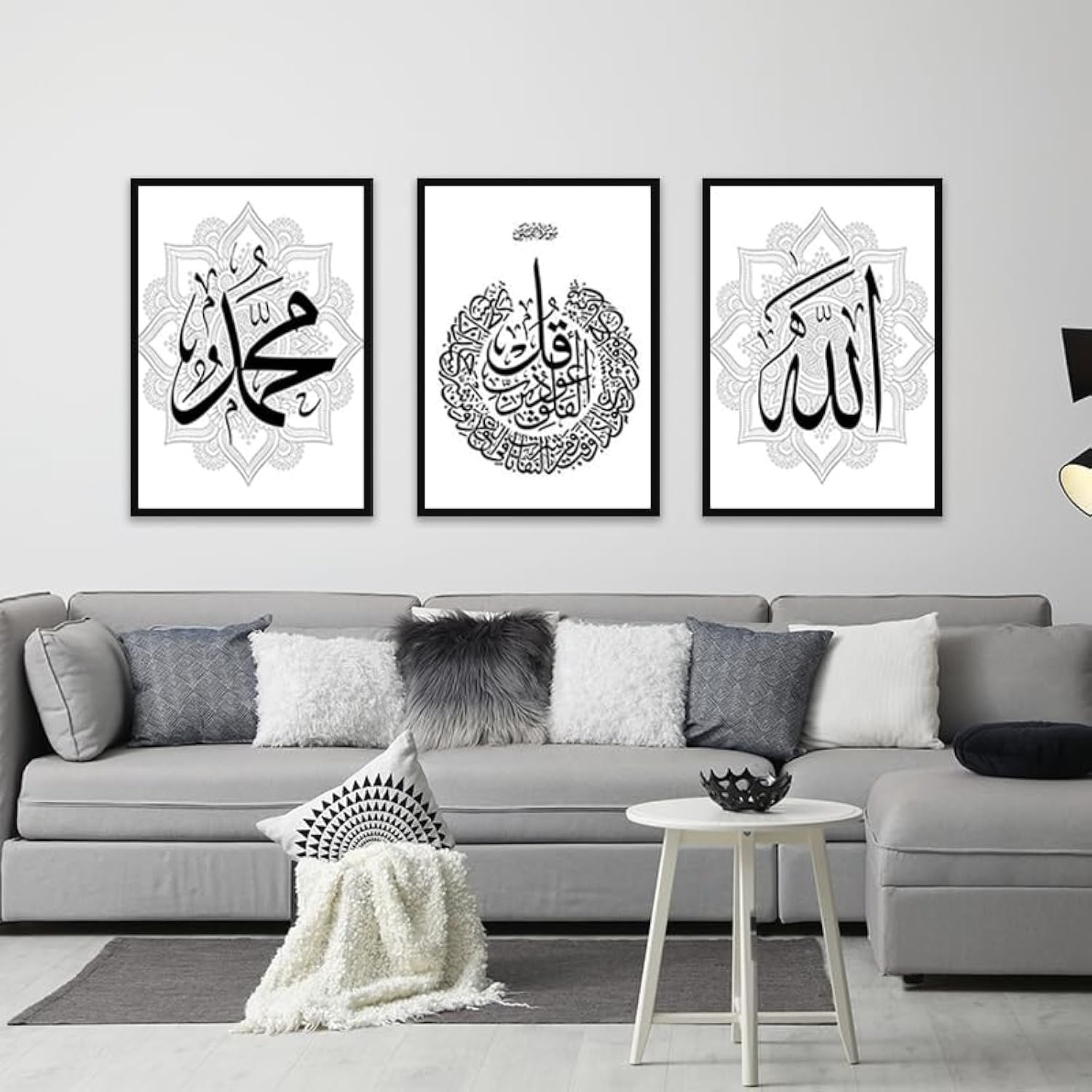 QPLGTU Islamic Canvas Painting Set, Marble Arabic Art, Living Room and Bedroom Decoration, Wall Poster Background, Frameless (Style 6, 20x30cm*3)