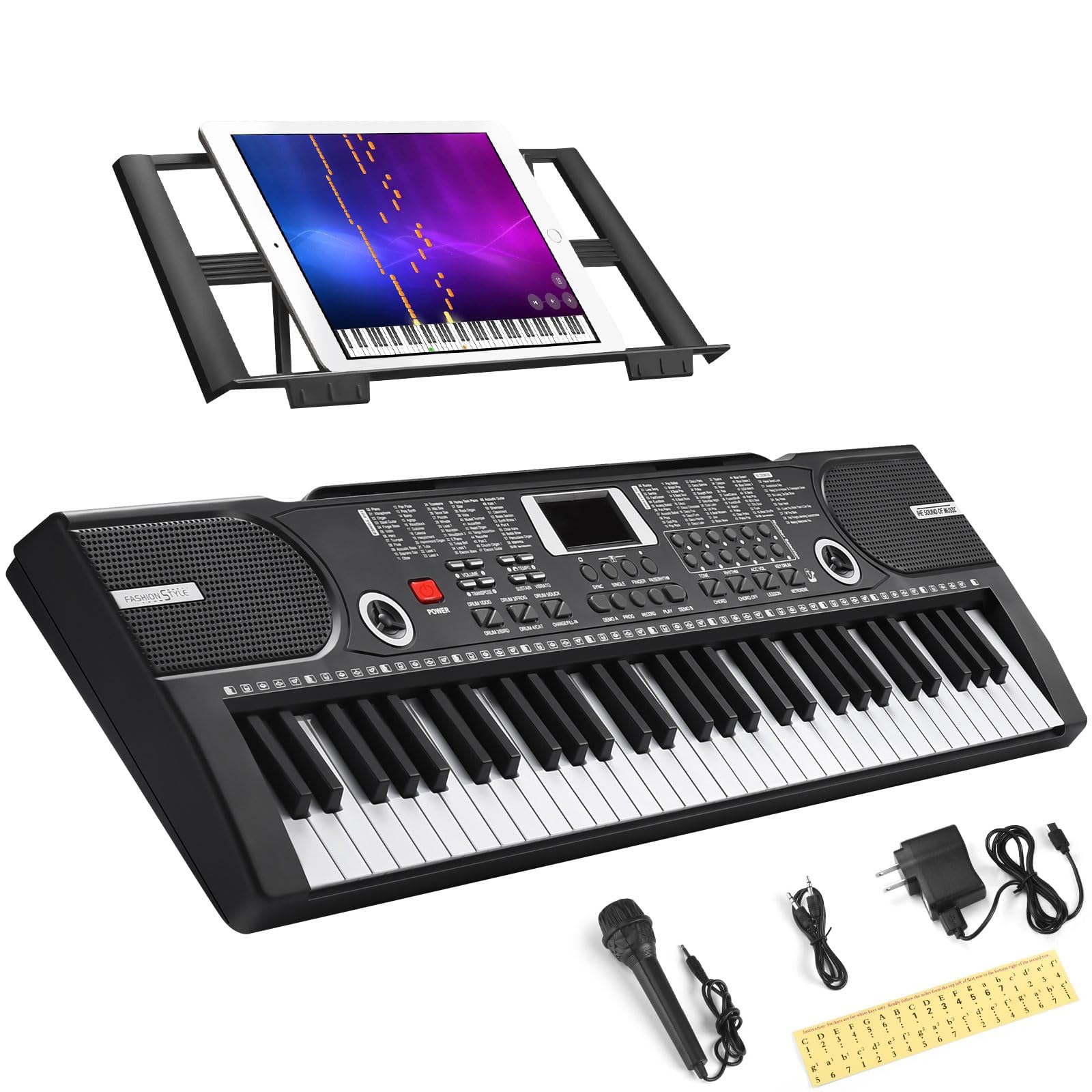 Photo 1 of **********MISSING POWER CORD AND MIC**************
61 Key Keyboard Piano, Portable Electronic Keyboard Piano for Beginners with Speakers, Microphone, Sheet Music Stand, 100 Voices, 100 Rhythms, Digital Music Keyboard for Teen