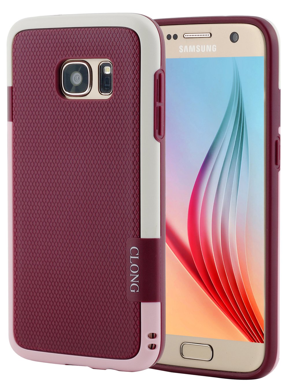 Galaxy S7 Case,CLONG Ultra Impact 3 Color Shockproof Bumper Shock-Absorption Anti-Scratch Protective Case Flexible Durable Slim Hybrid TPU & PC Cover for Samsung Galaxy S7 S VII G930 GS7(Wine Red)