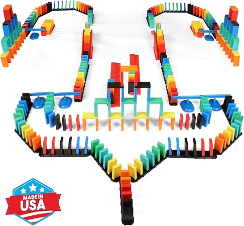 Amazon Bulk Dominoes Rapid Track Pro ドミノキット ドミノセット Stem Steam 小型おもちゃ ファミリーゲーム 子供のおもちゃ ゲーム ビルディング トッピングリング チェーンリアクションセット ドミノ おもちゃ