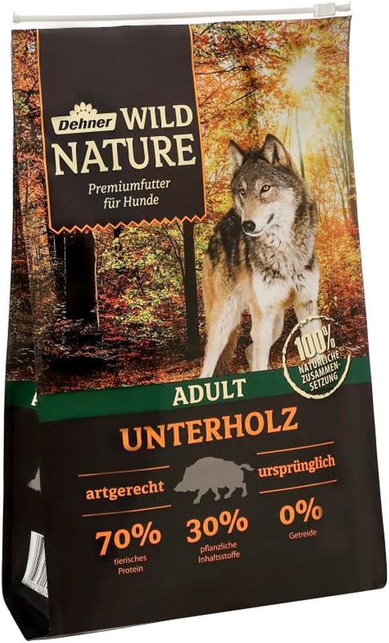 Dehner Nature Adult Dry Dog Food Undergrowth - Wild Boar, 4 kg (Pack of 1)