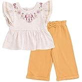 Disney Minnie Mouse Winnie the Pooh Peplum Tank Top & Cotton Gauze Pants Outfit Infant to Big Kid Sizes (12 Months - 10-12)