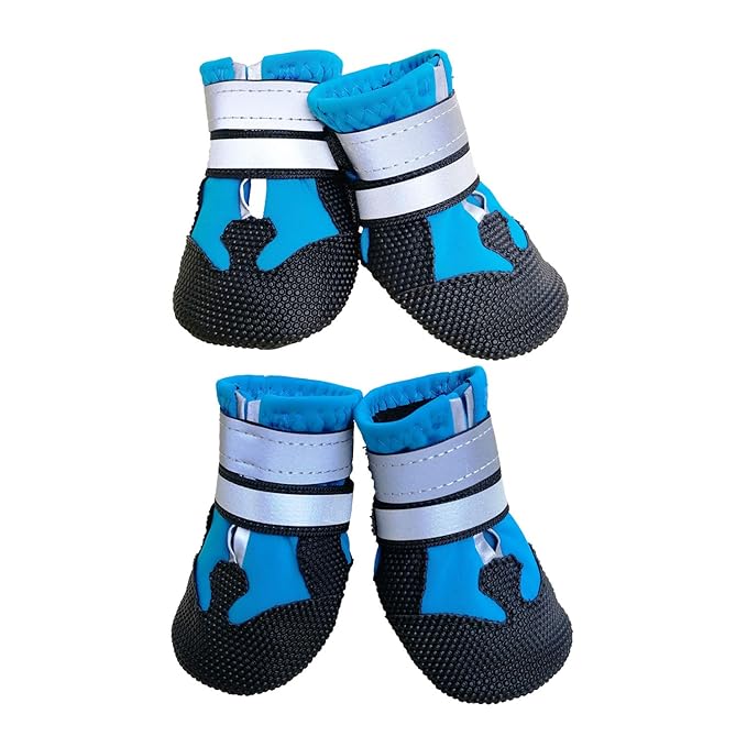 Ewolee Dog Shoes, Waterproof AntiSlip Dog Boots with Two Reflective