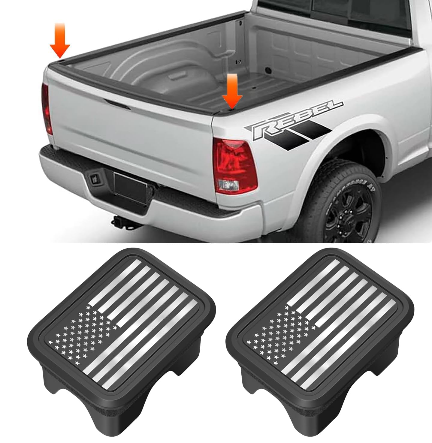 Photo 1 of LINOAH Truck Tonneau Covers (Tactical American Flag), 1500-Pocket