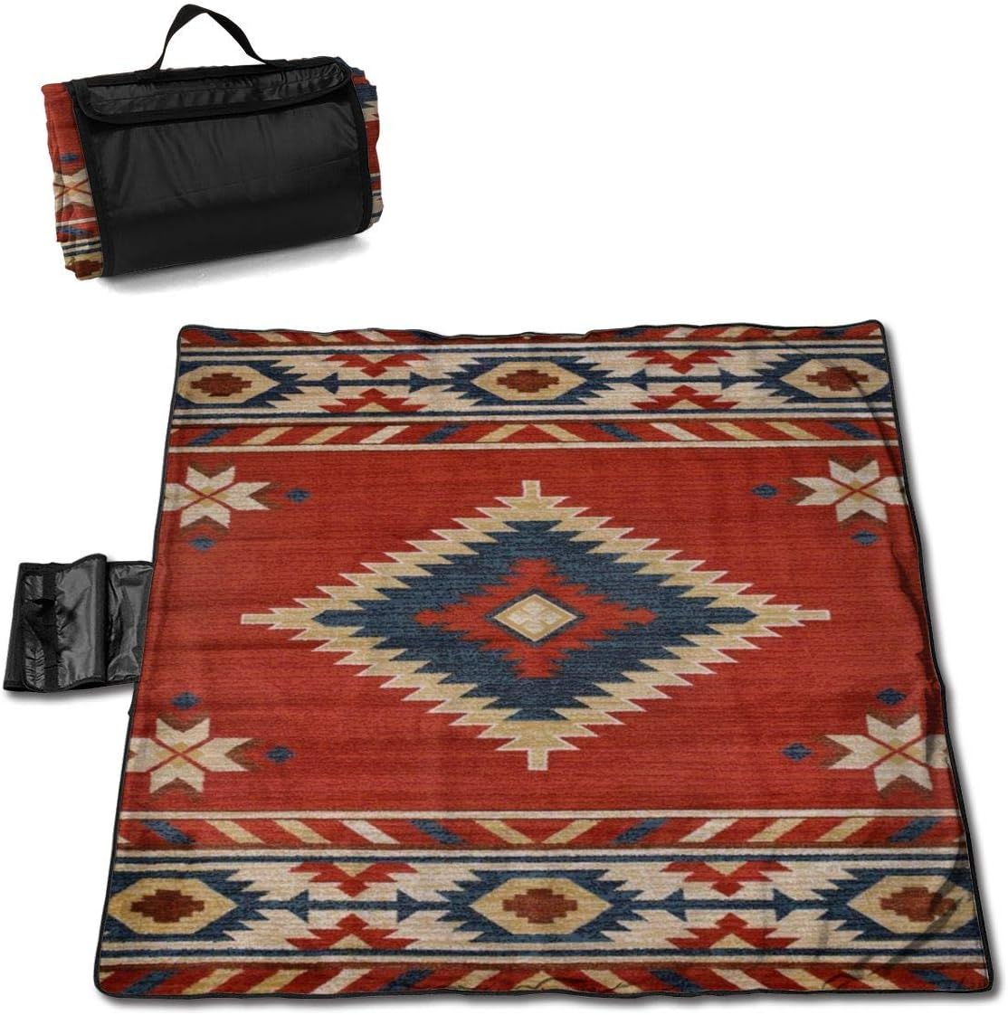 Extra Large Picnic Blanket Southwestern Geometric Native American Portable Sandfree Soft Picnic Blankets Waterproof Outdoor Family Mat for Beach Camping Hiking Music Festival 57 X 59 Inch