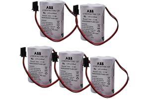 (5 Counts) 7.2V 3600mAh 3HAC044075-001/01 Non-Rechargeable Battery with Black Plug for ABB Robot CPU SMB ABBTA521 ABB3HAC1683