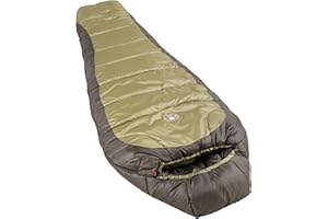 Coleman North Rim 0°F Big & Tall Sleeping Bag, Cold-Weather Mummy Sleep Sack with No-Snag Zipper & Adjustable Hood for Warmth & Ventilation, Large Camping Sleeping Bag