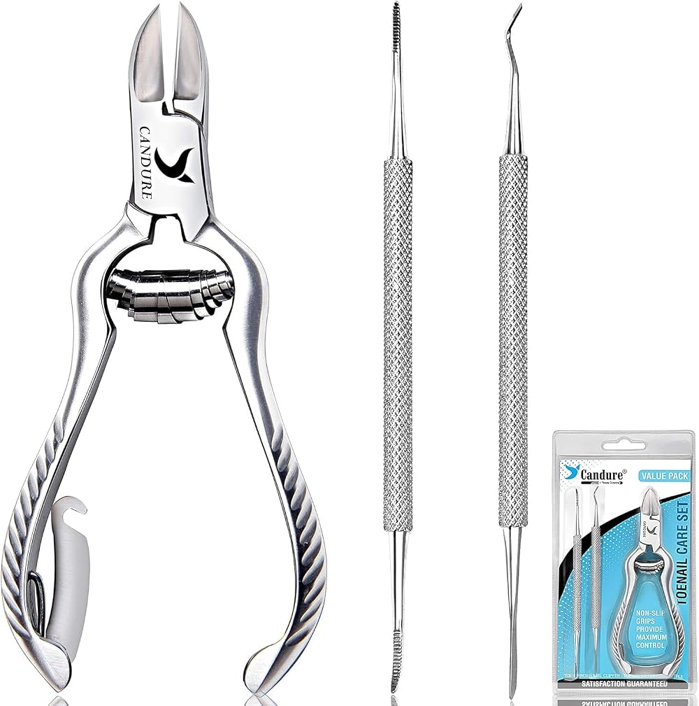 Candure Nail Clippers Cutters Nippers for Thick Toenails and Ingrown Toenails