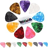 Aolfior 21 Packs Guitar Picks For Electric Acoustic Guitars Ukulele Bass,Guitar Gifts,3 different thicknesses are available in thin, medium and heavy straps (with storage box) Color Random