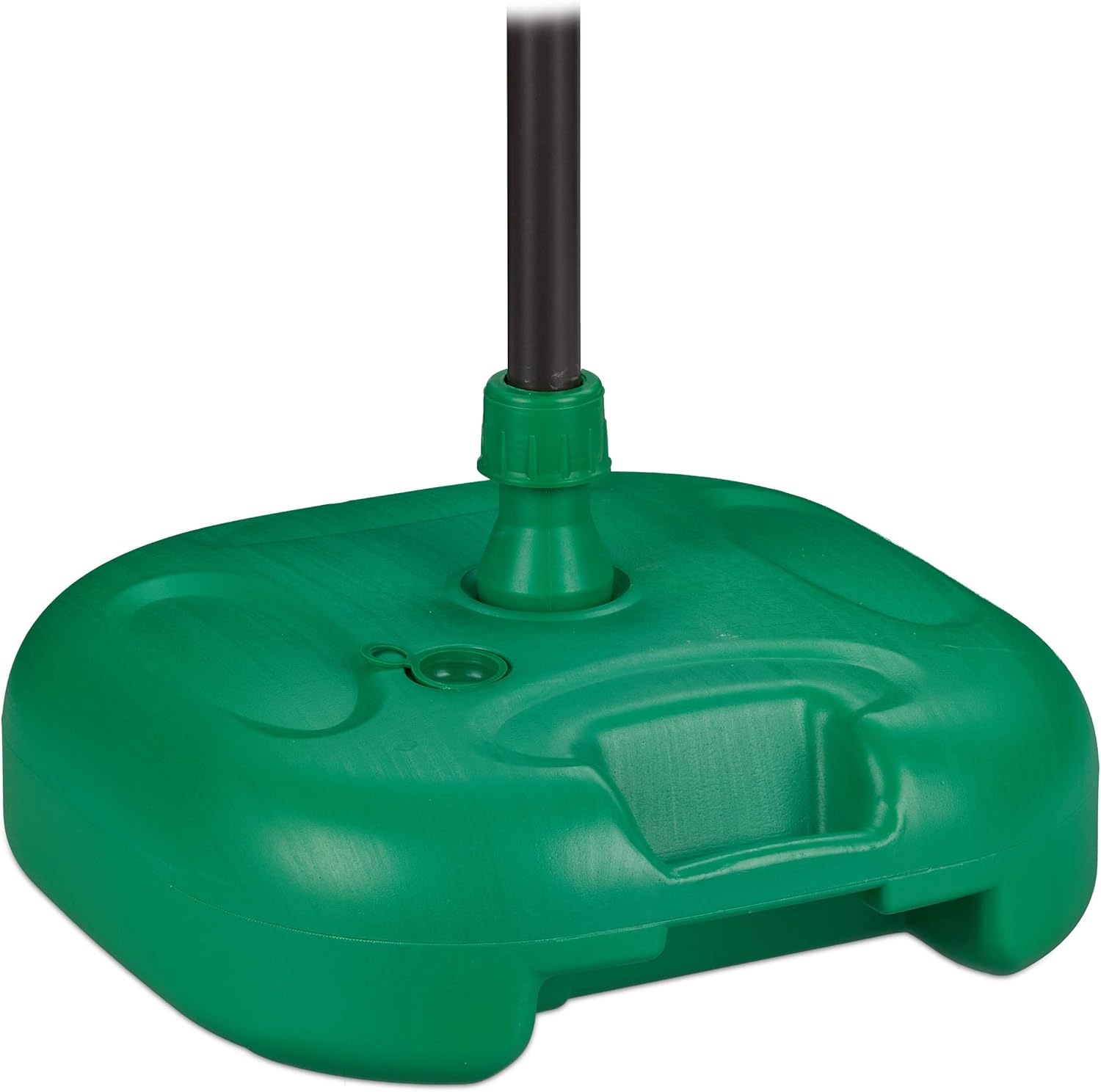 Relaxdays, Green parasol stand, can be filled with water or sand, pole