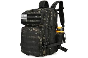 Lovelinks21 25L Tactical Backpack for Men Women Military Backpack Army Assault Pack Molle Backpack Small Bug Out Bag Travel Rucksack Daypack (Black CP)