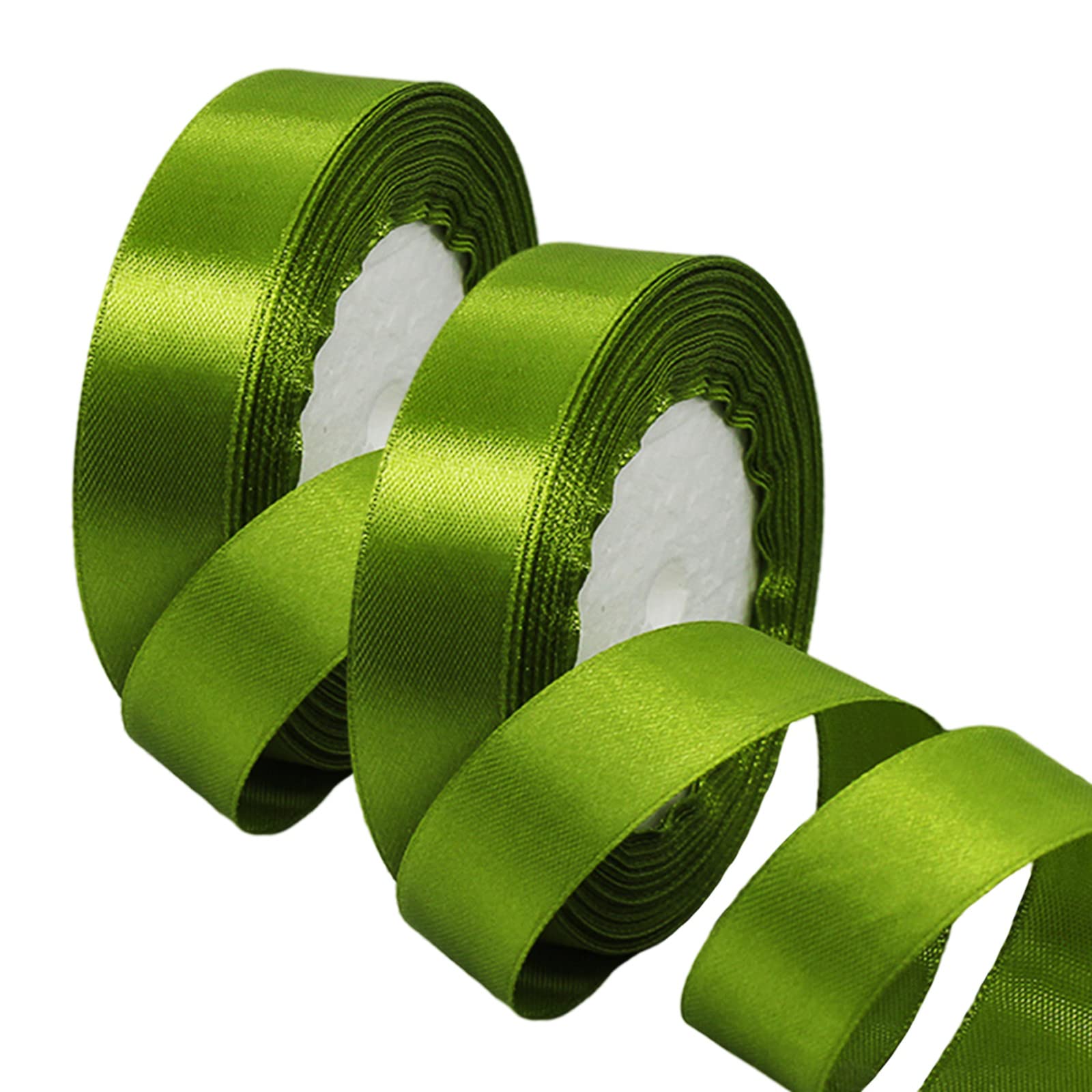 2 x 20mm Wide Emerald Green Ribbon Thick Satin Ribbon 22m, 4/5 inch Thick Vivid Green Ribbon for Gift Wrapping Wedding Christmas Birthday Cake Hair Bow Florist Bouquet Crafts Decorations