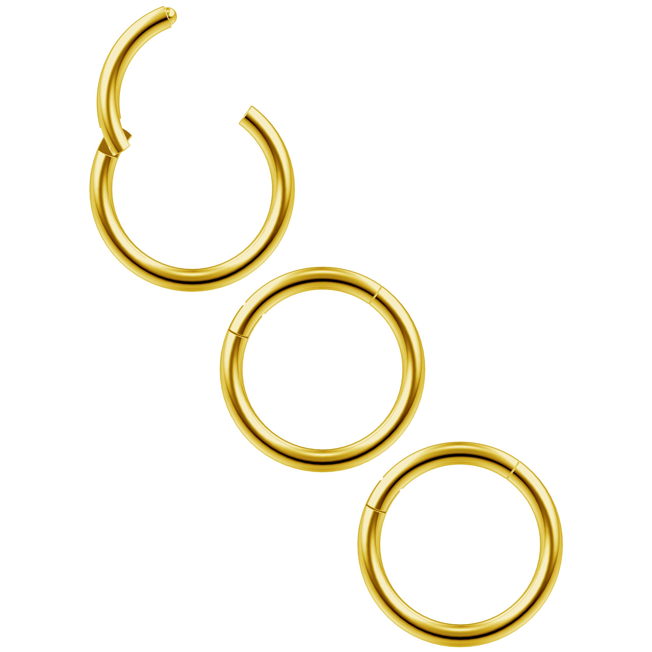 3pc 18g 1mm Hinged Segment Rings Steel Septum Bar Norstril Seamless Clicker Hoop Cartilage Bar Nose Bar Lip Ear 8mm