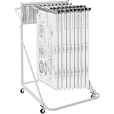 VEVOR Mobile Blueprint Storage Rack, Plan Holder with 12 Pivot Brackets, Mobile Blueprint Holder Adjustable Height &amp; Length, Poster Display Rack for Office and Home (Rack Only Without Clamps)