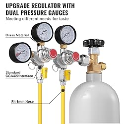 VEVOR CO2 Regulator Gauge with 0-60PSI, Heavy Duty