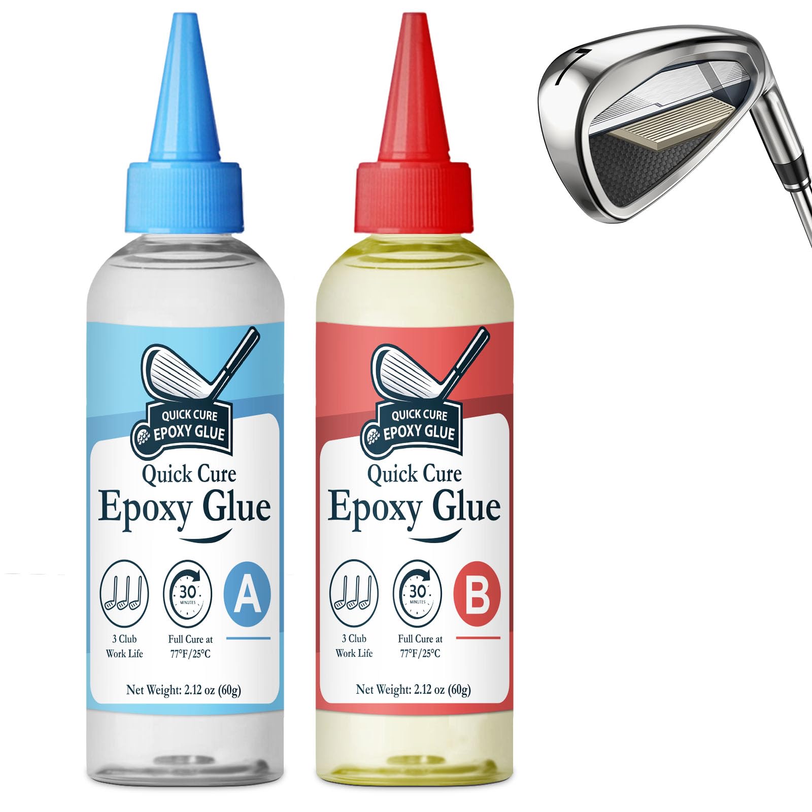 INNOVAYOU Quickly Cure Golf Club Epoxy 4.23oz, Quick Cure Transparent Durable Golf Epoxy, Used to Repair All Clubs, Heads, Drivers, Putters and Irons