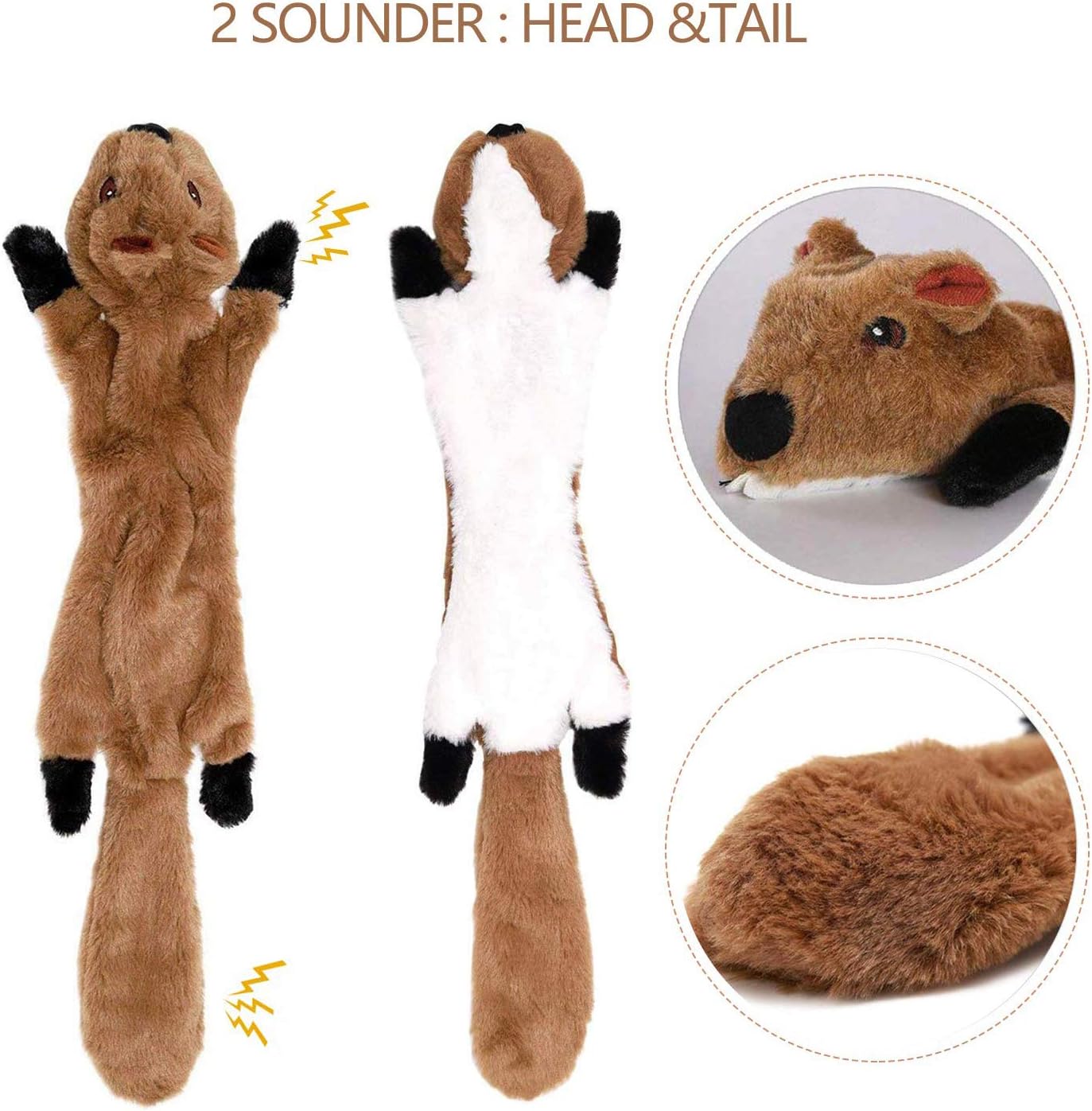 YAMI 3 Pack Dog Squeaky Chew Toys No Stuffing Dog Toys Plush Dog Toys for Small Medium Dog - Image 4