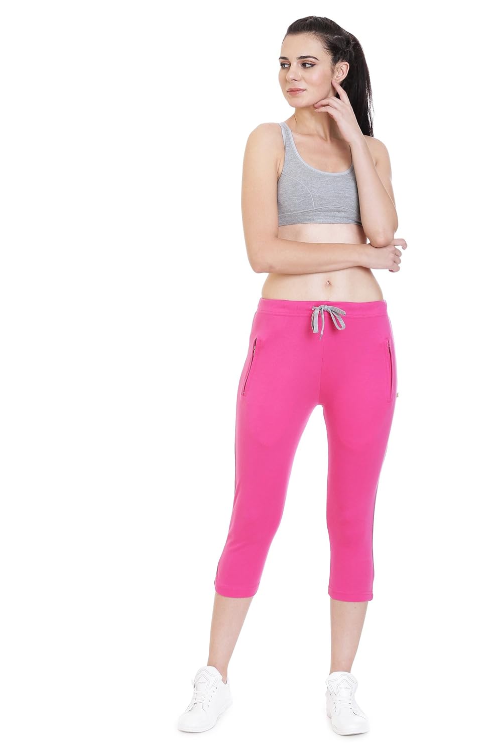 goldstroms women plain cotton yoga/sports/lounge capri