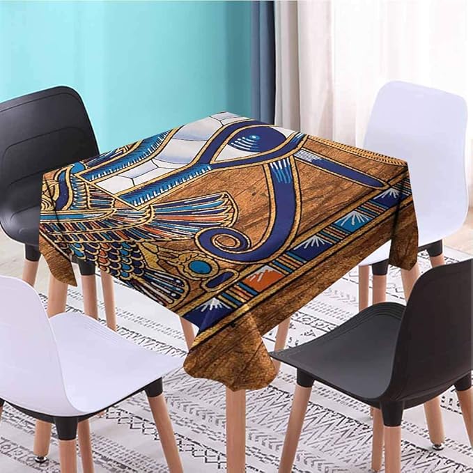 VICWOWONE Egyptian Square Tablecloth Party 70 x 70 inch Egyptian Ancient Art Papyrus