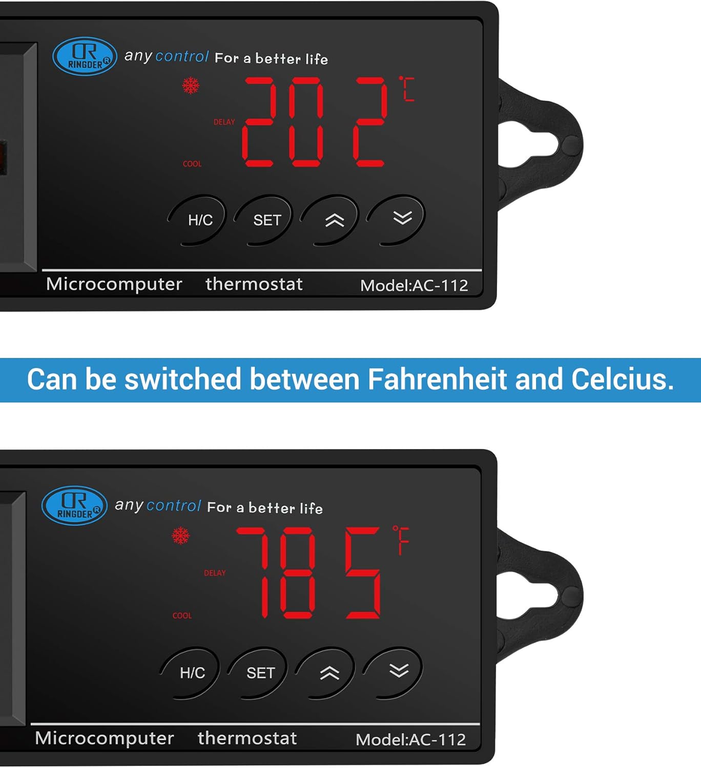 NICREW Digital LED Heating and Cooling Temperature Controller, Reptile