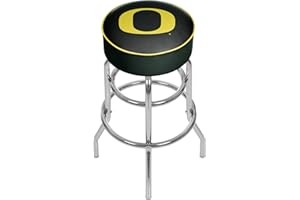 TRADEMARK GLOBAL Trademark Gameroom University of Oregon Chrome Bar Stool with Carbon Fiber Swivel