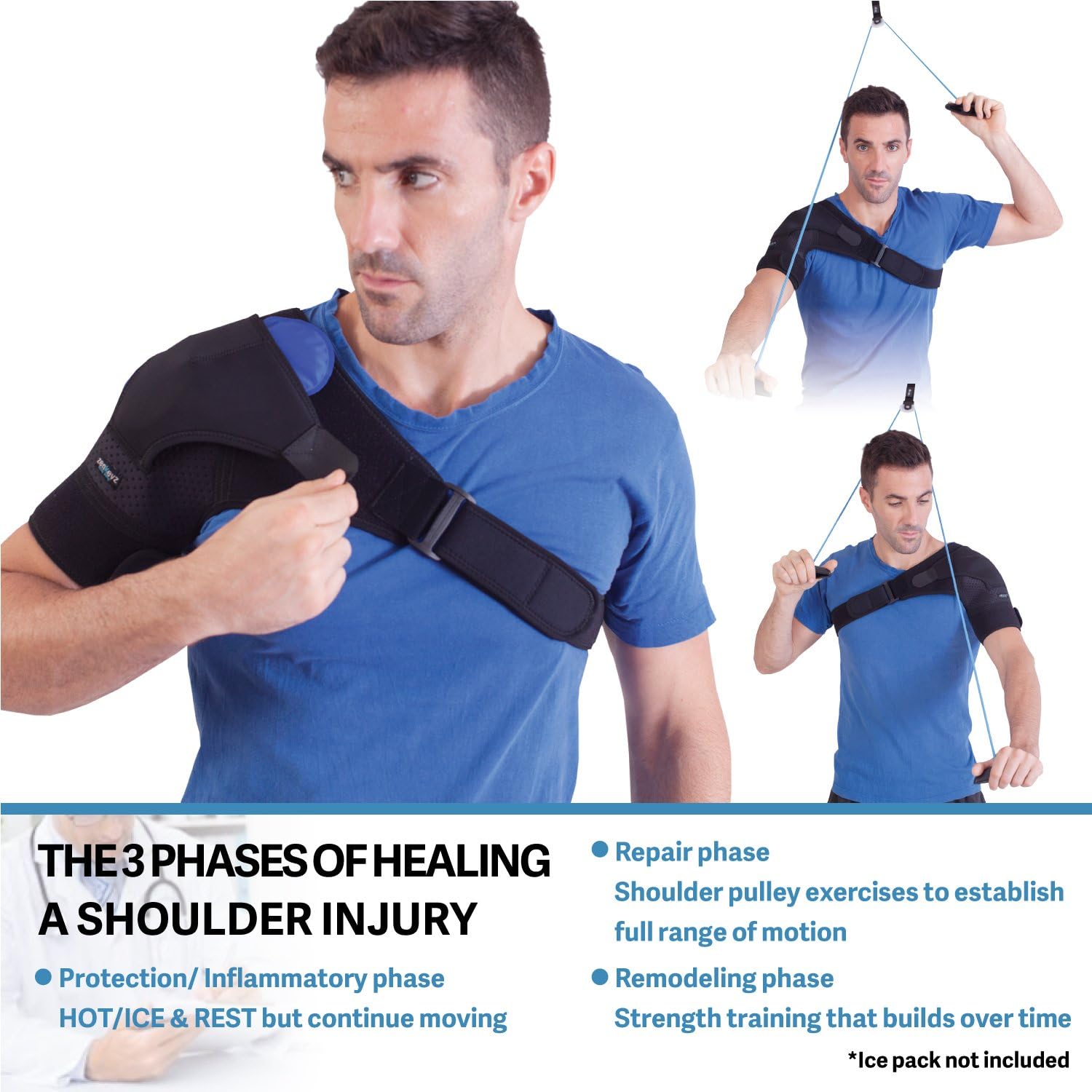 Shoulder Brace for Men and Women for Torn Rotator Cuff Support,Tendonitis, Dislocation, Bursitis, Neoprene Shoulder Compression Sleeve Wrap by Zenkeyz (Black, Small/Medium): Health & Personal Care
