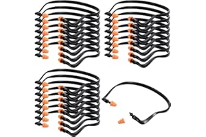 24 Pcs Banded Ear Plugs for Shooting Range Silicone Reusable Ear Protection Plugs Noise Cancelling Lightweight Banded Earplug