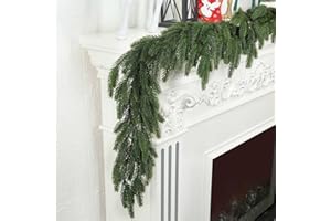 LZNPA 6 Ft Realistic Christmas Garland,Natural Droopy,Soft Bendable Cedar Garland, Lifelike Garland Christmas Decorations,Christmas Garland for Mantle Table Fireplace Stairs Christmas Decorations Outdoor