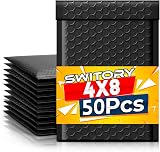 Switory Black Bubble Mailers 50 Pack A6 4x7 In Self-Adhesive Padded Envelopes