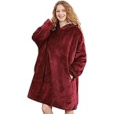 AmyHomie Wearable Blanket Hoodie for Adults & Teens,Oversized Sherpa Hooded Blanket,Warm Cozy Blanket Sweatshirt as Christmas Birthday Gifts for Women Men